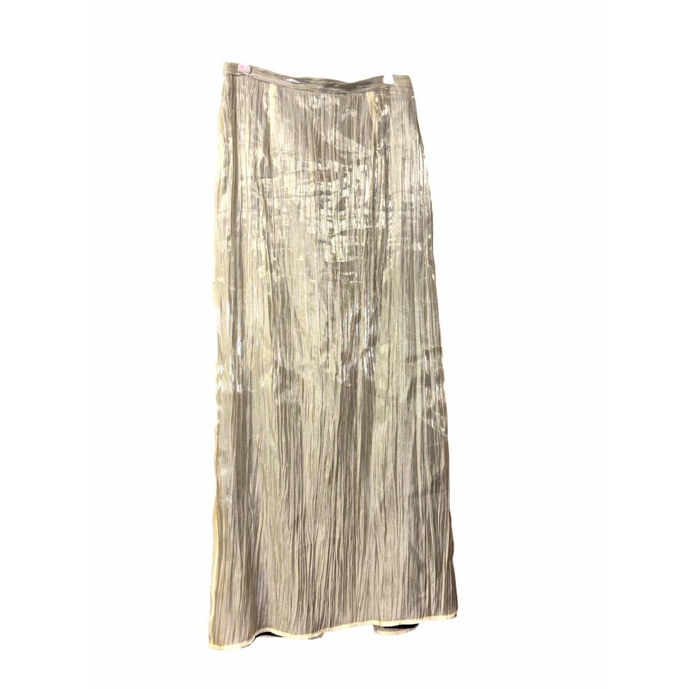 JR Nites 80s Silvery Gold Metallic Maxi Skirt size 10